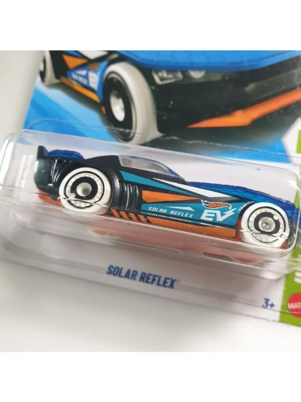 Hot Wheels Solar Reflex HW EV Fully Charged Electric 1/10 Blue Orange 3+ Toy Car
